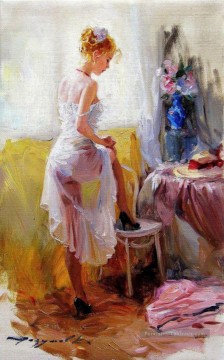 Jeune Femme à sa toilette Impressionist Peinture à l'huile